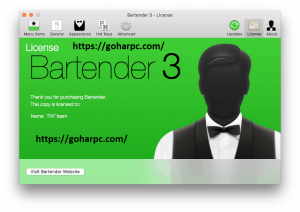 Bartender 3.0.12 Crack Plus License Key For Mac OS